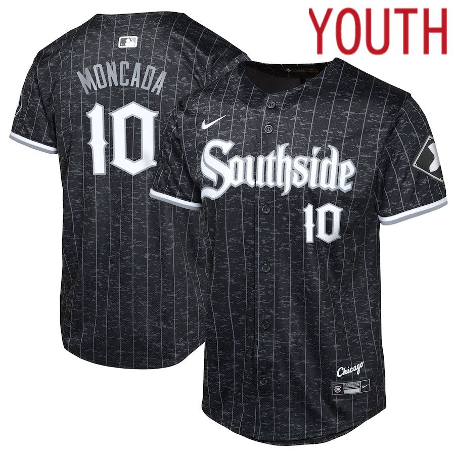 Youth Chicago White Sox #10 Yoan Moncada Nike Black City Connect Limited Player MLB Jersey->->Youth Jersey